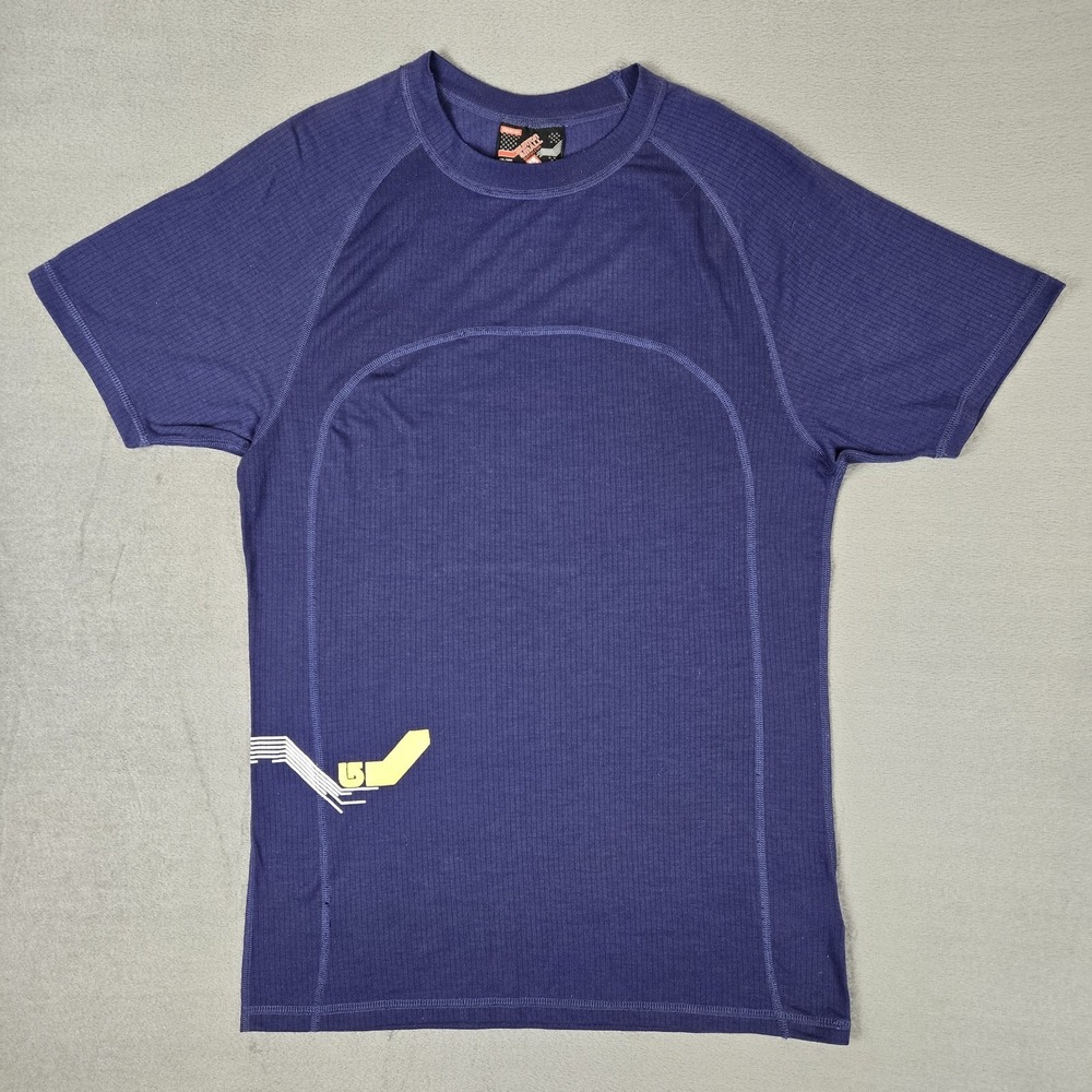Burton Shirt Men Small Blue Short Sleeve Crewneck Base Layer Vintage Y2k Outdoor